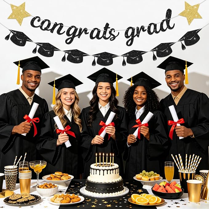 2026 Graduation Banners Party Decorations Black Class of 2026 - Image 5