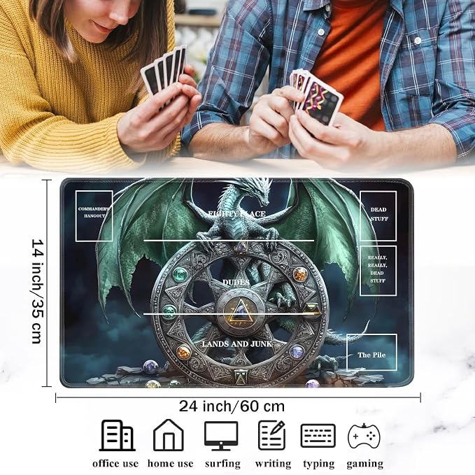 for TCG Playmat with Zones, Non-Slip Rubber Bottom Trading Card Game Mat with - Image 2