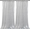 Silver Sequin Backdrop Curtains 2 Pcs 5ftx8ft Sparkle Backdrop Drapes | Glitter by B-COOL