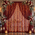 20x10ft Burgundy Tulle Backdrop Curtain by Partisky