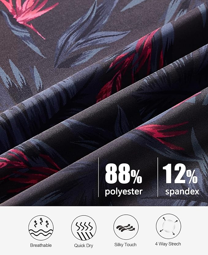 zeetoo Men's Polo Shirts Hawaiian Golf Polos Shirts Short Sleeve Performance Moisture Wicking Mens Golf Shirts