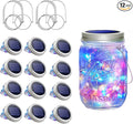 SunKite Solar Mason Jar Lights, 12 Pack 30 LED Waterproof Fairy Firefly Jar Lids String Lights with Hangers(NO Jars), Patio Yard Garden Wedding Decoration - Multicolored2