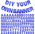 DIY Banner Kit with Letters Bright Blue Customizable Birthday Banners by mifengda