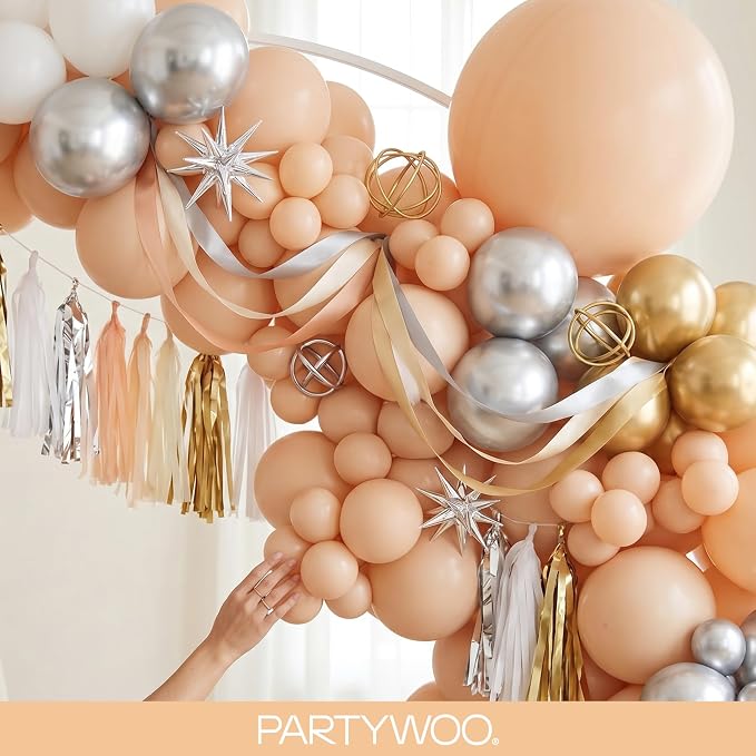 PartyWoo Nude Balloons 85pcs Apricot Boho Fall Color Different Sizes | 18 12 10 - Image 8