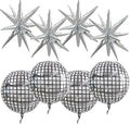 TONIFUL 8 Pcs 22Inch Disco Large 4D Giant Round and Star Balloons Explosion by TONIFUL