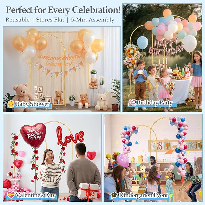 7.2FT 6FT Arch Backdrop Stand, Wedding Arch - Image 5