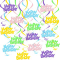 BEISHIDA 15 Pcs Pastel Happy Birthday Hanging Swirl Decorations, Kids Boys by Beishida