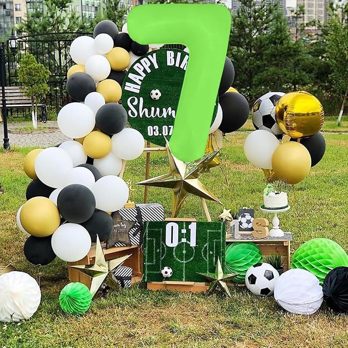 Fluorescent Green Number Balloon 40 inch Giant Foil Helium Balloons Green - Image 3