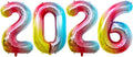 42 Inch Rainbow 2026 Number Foil Balloons, 2026 New Year Eve Graduation by GOER