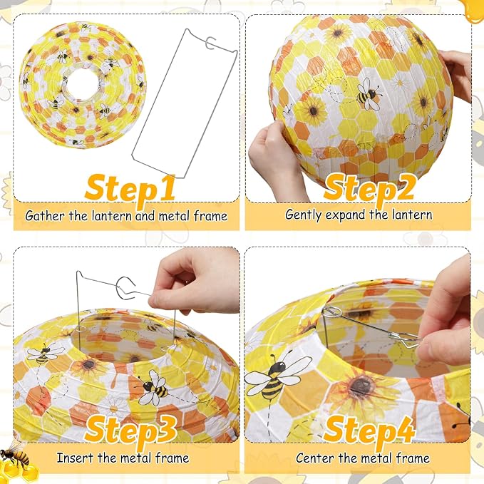 Baquler 12 Pcs Paper Lanterns Party Decorations, Hanging Paper Lanterns in 3 - Image 6