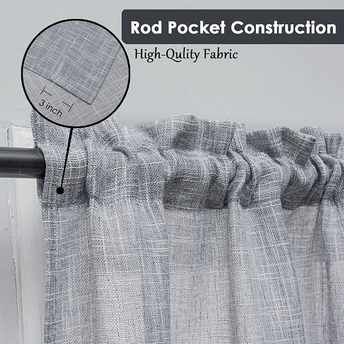 Beda Home Tassel Linen Textured Swag Curtain Valance - Image 2