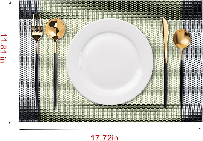 Placemats Set of 4 Washable Indoor | Outdoor Vinyl Place Mats - Image 2