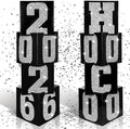 Queekay 8 Pcs HOCO 2026 Column Decorations Homecoming 2026 Silver Black by Queekay
