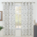 Linen Curtains 72 inches Long for Living Room, Printed Linen Curtains Grommet by LAMIT