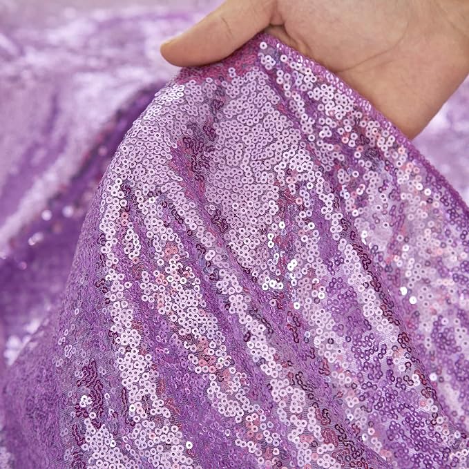 Lavender Sequin Backdrop Curtains, 2 Panels 2FTx8FT Lavender Curtain Backdrop - Image 4