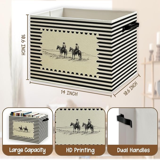 Western Cowboy Foldable Storage Bins Box - Image 5