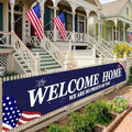Welcome Home Banner White and Blue Homecoming Backdrop by TzTwodcaz