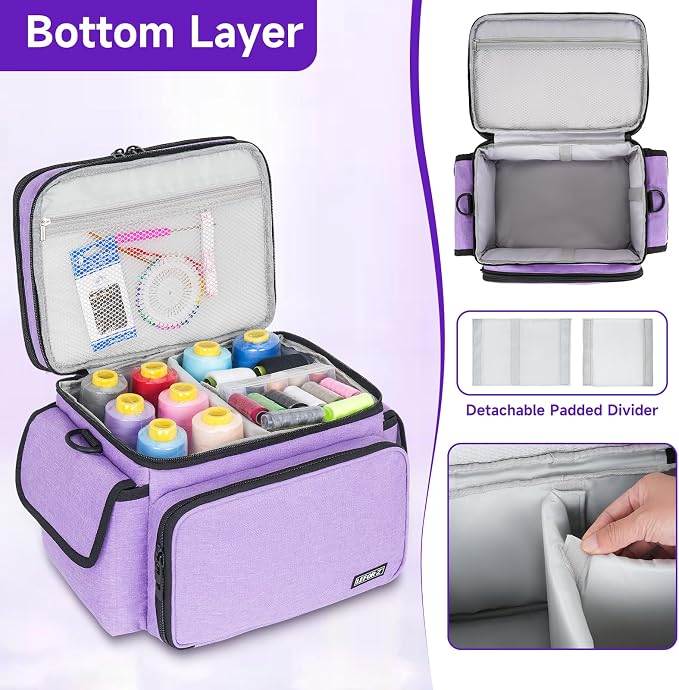 LEFOR·Z Sewing Supplies Organizer Storage Bag, Sewing Box | Double-Layer Sewing - Image 4