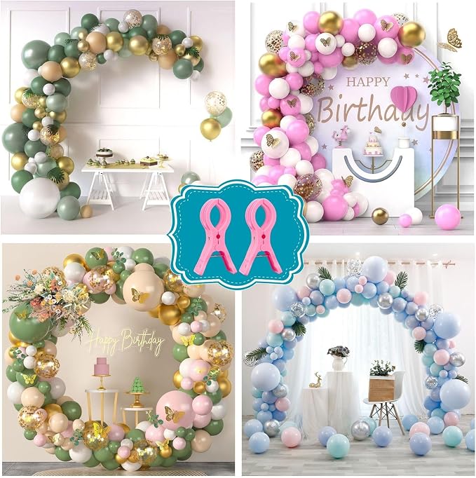 Miliocry 10 Pack Large Balloon Arch Clips Plastic Pink Backdrop Spring Clamps - Image 5