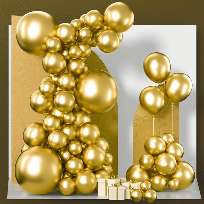 PartyWoo Gold Balloons 85pcs Different Sizes of 18 12 10 5 Inch | Balloons by PartyWoo