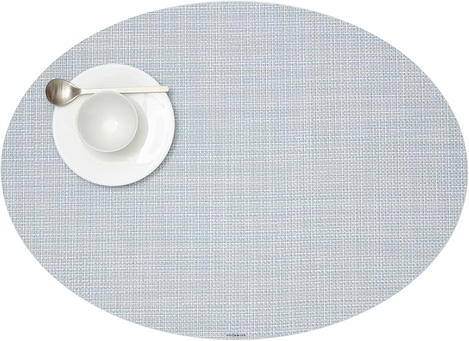 Chilewich Mini Basketweave Placemats, Woven Oval Placemats Set of 4 | Reusable by Chilewich