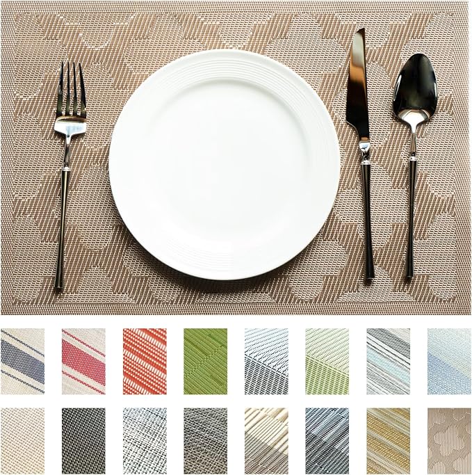 Placemats Set of 8 Vinyl/Plastic Woven Place Mats by Unknown