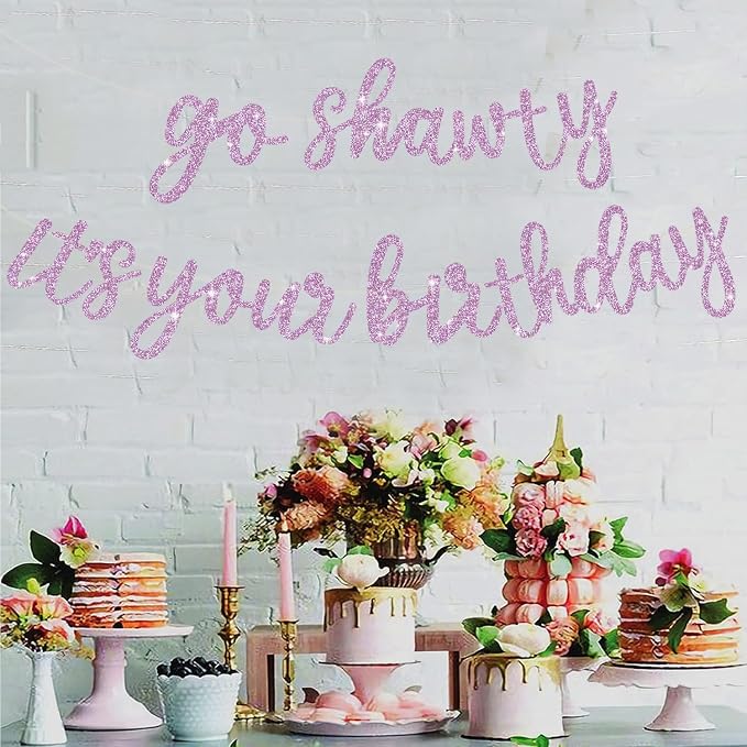 BEISHIDA Light Purple Go Shawty It's Your Birthday Banner - Image 5