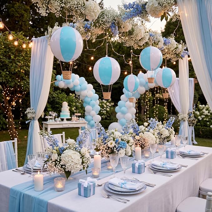 8 Sets Hanging Hot Air Balloon Decoration from Ceiling 12 Inch PVC Lanterns - Image 6