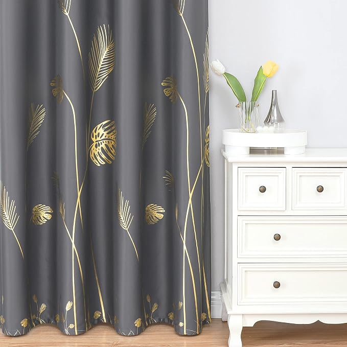 Dark Grey Blackout Curtains & Drapes 102 Inches Long - Image 2