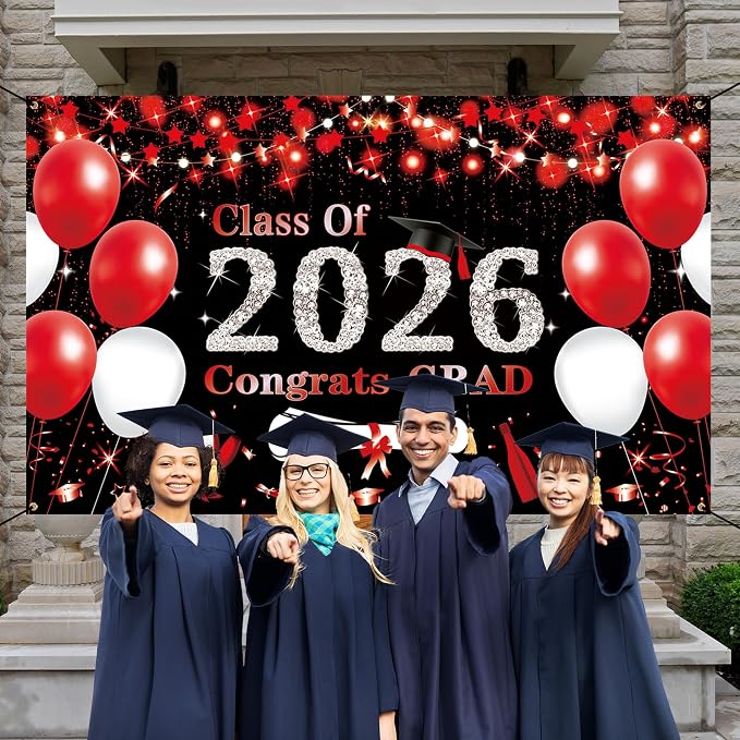 DARUNAXY Black Red Graduation Party Decorations - Image 5