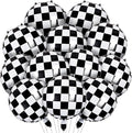 12 Pcs Checkered Balloons, 18 Inch Black and White Checkered Flag Foil Mylar by HTangparty