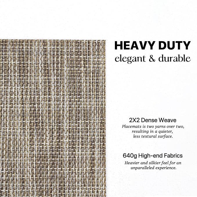 LEXMORE Placemats Set of 8 Vinyl/Plastic Woven Place Mats - Image 3