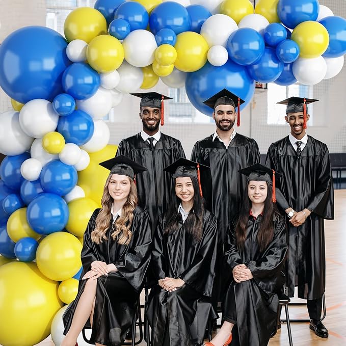 124PCS Blue Yellow White Balloon Garland Arch Kit, 18 12 5 inch Matte Blue - Image 4
