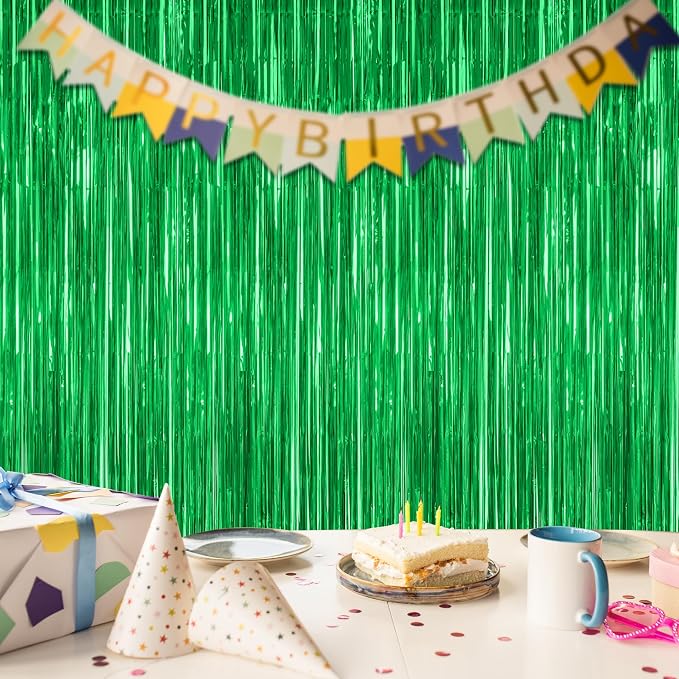 ZATAYE 4 Pack Green Christmas St Patricks Foil Curtain Streamer Decorations | - Image 7