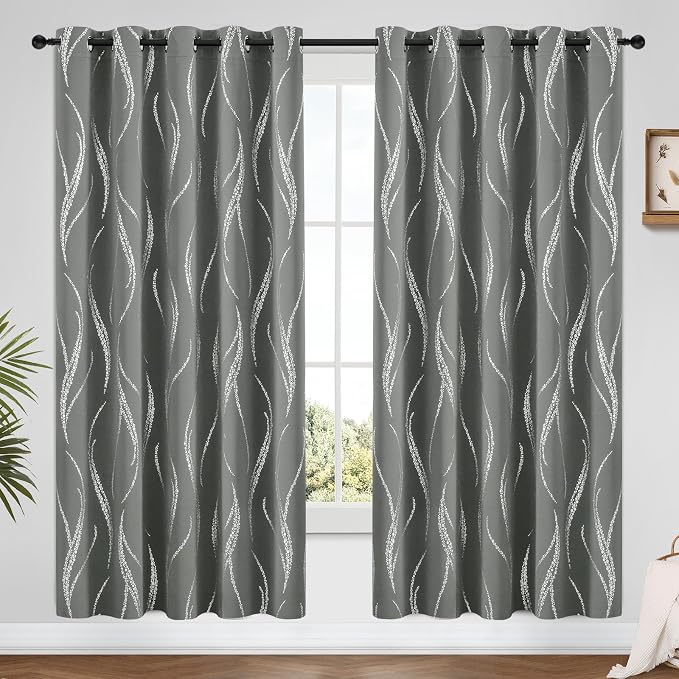 Yakamok Grey Light Blocking Curtains - Image 2