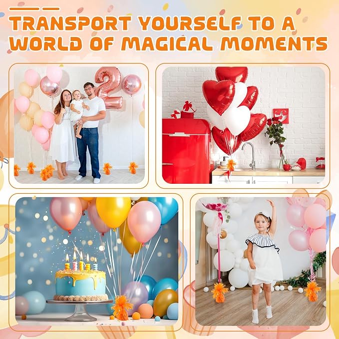 16 Pack Orange Balloon Weights Metallic Holder Anchors Balloon Holder Weights - Image 6