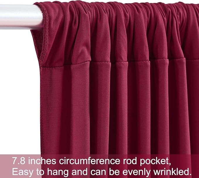 10 Panels Burgundy Backdrop Curtains - Image 7