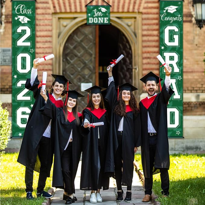 Moukeren 3 Pieces 2026 Graduation Party Decorations Graduation Porch Sign Class - Image 5