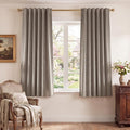 Camel Beige Velvet Curtains for French Door Decor, 2 Panels | 300GSM Thick Soft by StangH
