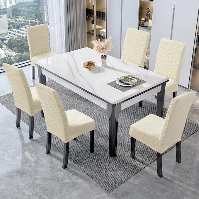 Waterproof Dining Room Chair Covers Set of 6 Slipcovers - Image 6