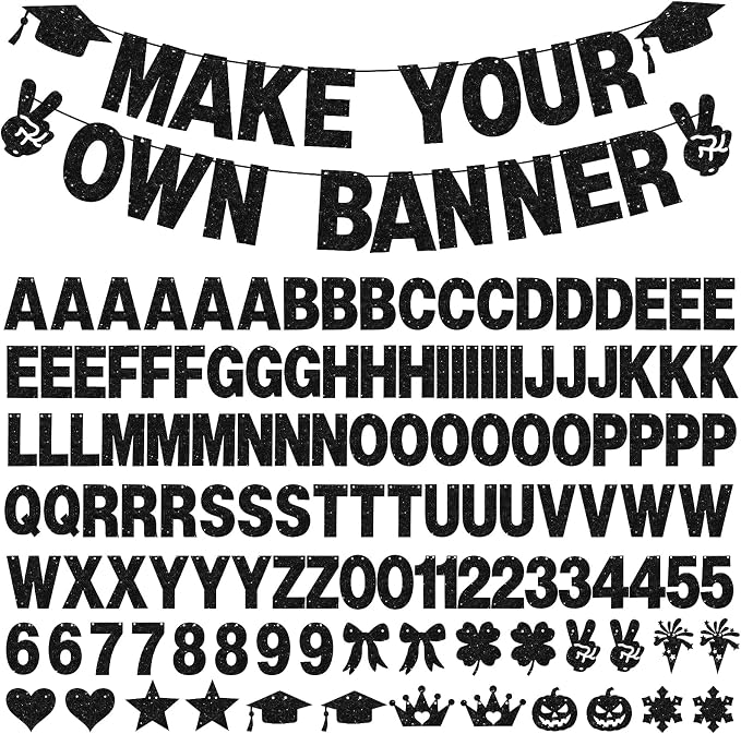 133PCS DIY Banner Kit with Letters Symbols, Make Your Own Banner, Personalized by Unknown