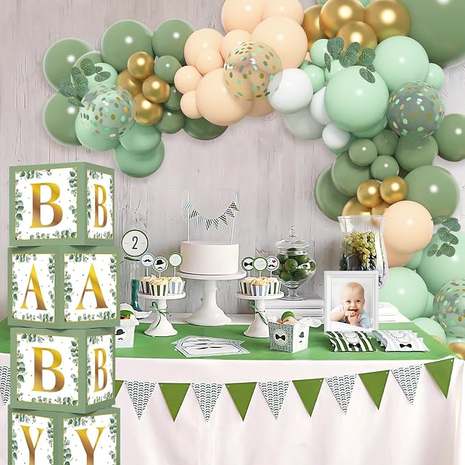 Amandir 145Pcs Sage Green Balloon Garland Kit Baby Shower Decorations | Olive - Image 6
