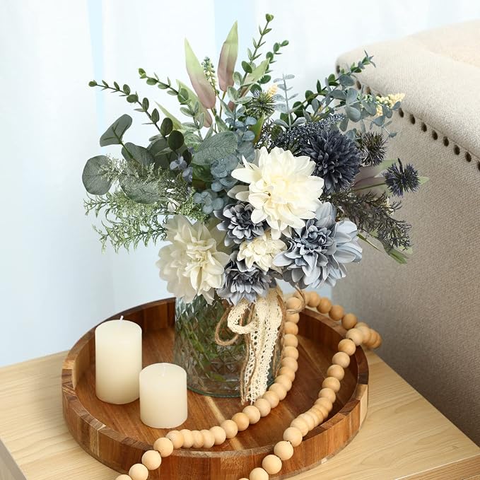 CEWOR Fake Flowers in Vase, Artificial Flowers Arrangement in Vase, Fake Floral - Image 7