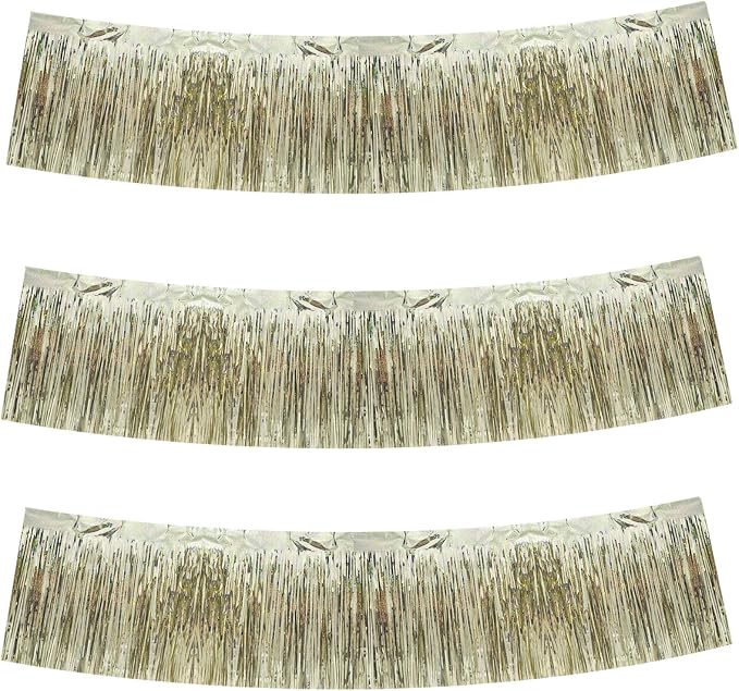 BEISHIDA Laser Champagne Fringe Garland Banner Wall Tinsel Foil Streamers | by Beishida