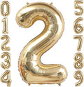 Champagne Gold 2 Balloon, 40 Inch Light Gold Number 2 Balloon Big Foil Mylar by BBPOOL