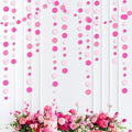 Hot Pink Party Decorations Circle Dots Garland Rose Pink White Hanging Paper by pinkblume