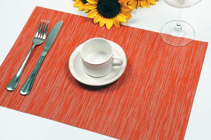 SHACOS Placemats Set of 8 Woven Vinyl Place Mats - Image 7