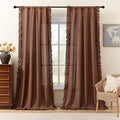 Dark Terracotta Linen Curtains by TERLYTEX