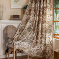 Floral Semi Sheer Rod Pocket Bedroom Curtains 84 Inch Length 2 Panels Set | by ENJOYBRIDAL
