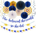 Navy-Blue Gold Party-Decorations Graduation Banner-Streamers by Panduola